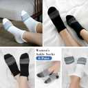 Gonii Women's Ultra-Thin Lightweight No-Show Ankle Socks - Seamless Toe Design, Non-Slip Arch Band (6 Pairs) for Running (M)