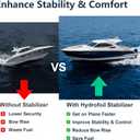 Whale Tail Hydrofoil Stabilizer Universal for 40 to 300 HP Outboard and Outdrive Boat Engines, Silver