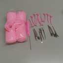 4 Sizes Self-Grip Hair Rollers Set for Long, Short Hair and Bangs - 50 Pcs with Clips (25mm, 36mm, 48mm, 60mm), Pink