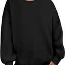 ANRABESS Oversized Sweatshirt for Women Crewneck Y2K Hoodies Fleece Casual Comfy Pullover Top Fall Outfits Clothes 2025, Small (Black)