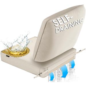 SUNROX Outdoor Chair Cushions Waterproof & FadeShield Patio Furniture Cushions, All-Weather Quick-Dry Deep Seat Cushions with DryMesh Drainage Replacement Cushions for Sofa Couch 22x24 Inch, Cream
