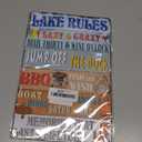 Viodenl Lake Rules Tin Sign Cave Pool Country Lake House Farmhouse Cabin Beach Bar Wall Decor Sign 12x8 Inches