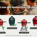 Cast Iron Ash Can with Foldable Handle for Big Green Egg Large, Ash Basket Charcoal Ash Collector for Kamado Joe Classic, Louisiana Grill LG24 and Grills,Heat-resistant, Rustproof