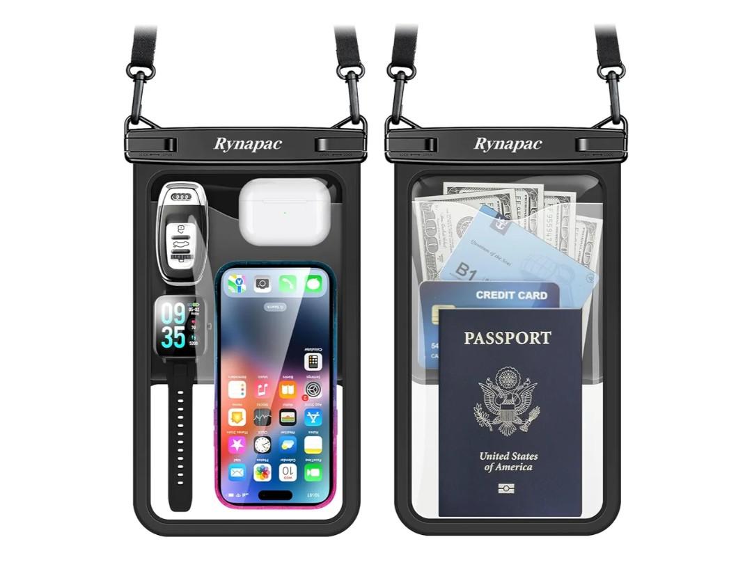 [Up to 10"] Large Waterproof Phone Pouch Bag - 2 Pack IPX8 Waterproof Phone Case for iPhone 17 16 15 Pro Max Galaxy S26 S25 Ultra, Touchscreen & Underwater Photography, Beach Cruise Travel Essentials