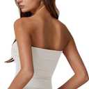 QINSEN Women's Tube Tops Strapless Bandeau Tops Double Lined Slim Fit Summer Going Out Tank Tops (White, XS)