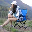 ZONEMEL Portable Camping Chair, Arm Rest Design, Fully Cushioned Seat and Back, Side Pocket, Cup Holder, and Carry Bag, Collapsible Chair for Camping, Saunas, Beach, Tailgates and Sports, Medium