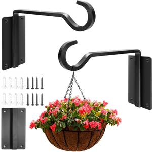 Plant Hanger Outdoor(6 Inch/2 Pack) Heavy Duty Hanging Plant Bracket for Hanging Plants Outside, Plant Wall Hooks for Bird Feeders, Wind Chimes, Flower Baskets