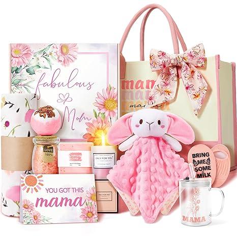 New Mom Gifts & Baby Girl Gift Set for Newborn, 12PCS Baby Shower Gifts, Newborn Baby Girl Gifts, Pregnancy Gifts for Expecting Mom, New Mom Care Package After Baby, Pregnancy Gifts for Women and Baby