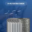 Dryer Vent Hose 4 Inch x 25FT - Flexible Aluminum Dryer Hose with 2 Clamps - Heavy-Duty 6-Layer Dryer Vent Hose for Tight Spaces, HVAC, Bathroom, and Kitchen Exhaust Ventilation