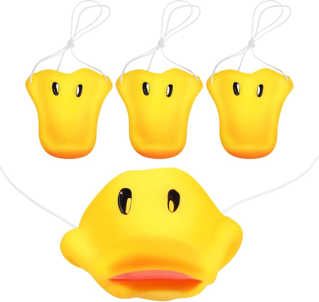 ABOOFAN Duck Nose Costume - 4pcs Duck Bill Beak Nose Bill Masks Animal Snout Animal Mask Fancy Masquerade Masks Costumes Accessory for Cosplay
