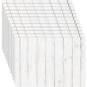 35 Pcs Miniature Dollhouse Wallpaper Self-Adhesive Mini DIY Floorboards Wall Paper Real Life DIY Decoration for Dollhouse (Wood Grain White)