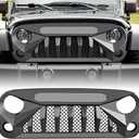 American Modified Gladiator Vader Easy Installation Front Grille Cover Compatible with Jeep Wrangler 2007 to 2018, JK/JKU, Rubicon, and Sahara Sport, Matte Black