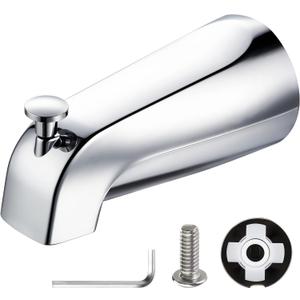 1 Pack Slip on Tub Spout with Diverter, Compatible with American Standard 8888026.002 Tub Spout, Bathroom Bathtub Faucet, Fits 1/2" Copper Water Tube(5/8" Diameter), Polished Chrome, 5/32" Hex Wrench (Chrome)
