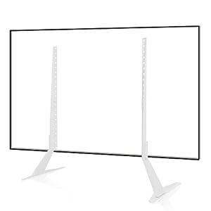 Universal TV Stand, Metal TV Legs for 20-65 inch LCD/ LED/ OLED/ Plasma Flat&Curved Screen TV Height Adjustment with VESA 75x75mm to 800x500mm Max ML1760W, White