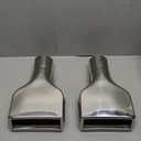 Upower 2PCS Exhaust Tip 2.5" Inlet 2" x 6" Outlet 10" Long Rolled Rectangle Exhaust Tailpipe Tips 304 Stainless Steel Polished Diesel Pipe Weld On