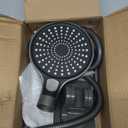 High Pressure Handheld Shower 5-SettingsLeakproof Extra Long 78 Inch Stainless Steel HoseAdhesive Shower Head HolderHeight/Angle AdjustableMatte black(Classic)ON/OFF Pause Switch