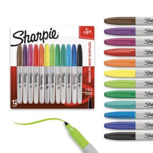 Sharpie 12pk Permanent Markers Fine Tip Multicolored