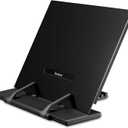 Readaeer Metal Book Stand for Desk Portable Document Holder for Cook Book, Music Book, iPad, Laptop, Reading Rest with 7 Adjustable Positions and Page Paper Clips