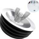 EMVANV 3 inch Sewer Cleanout Cap,Pool Return Plugs Practical Expansion Pipe Plug for Most Pipe Sink Pool(Silver+Black)