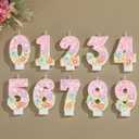 Wildflower Birthday Candles - Number 5 Candle for Cake Toppers, Macaron Candles for Sweet Theme Party Decorations, Wedding Anniversary and Other Celebrations (5 Candle)
