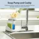 Casabella Sink Sider Solo Soap Pump and Sponge Caddy for Kitchen Sinks, Kitchen Sink Organizer Sponge Caddy and Soap Pump Combo, White