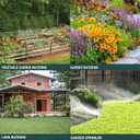 Hourleey Flat Soaker Hose 100 FT for Garden, 100' (50FT x 2) Linkable Consistent Drip Irrigation Hose, Leak-free Dual-layer Design Saving 80% Water Garden System Water Hose with Holes