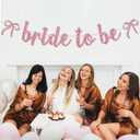 2 x Bride to Be Banner, Bowknot Bachelorette Sign, Bow Coquette Theme Bridal Shower Engagement Wedding Party Decorations