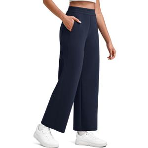G4Free Smoofit Modal Soft Wide Leg Pants for Women Elastic Waist 7/8 Length Ankle Casual Dressy Sweatpants (L)
