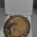 Zelvix Vintage Wall Art Framed Artwork, Embossed Resin Antique Decor with Floral and Bird Art, 8x10 Oval Picture Frame, Oil Vintage Painting Reproduction for Room, Gallery and Living Room (Brown)