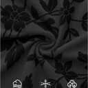 MEROKEETY Women's 2026 Summer Floral Strapless Dress Bodycon Tube Slit Mesh Wedding Guest Cocktail Party Maxi Dresses (Black, S)