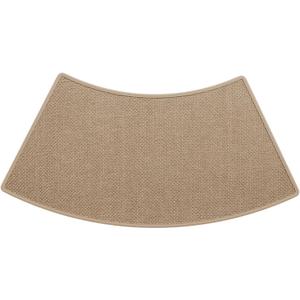 Curved Shower Rug for Camper, Non-Slip Semi-Circular Bath Mat, Quick Dry Corner Bathroom Rug, Easy Clean Curved Bath Mat for RV, Home, Bathtub, Shower (Khaki, 18''X39'')