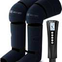 Gifts for Dad Mom Men Women Christmas Mothers Day, Fathers Day, Air Compression Massager with Heat for Foot, Leg, Calf, Thigh, Knee, Helpful for Vericose Veins, Muscle Fatigue, Cramps, Swelling, Edema (Deep Blue)