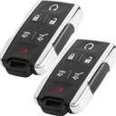 6 Buttons Keyless Entry Remote Key Fob Fit for Chevy Tahoe Suburban GMC Yukon 2014 2015 2016 2017 2018 2019 2020 (FCC ID: M3N-32337100 Chrome) 315Mhz