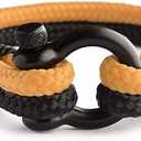 Mens Rope Bracelet - Stainless Steel Black Shackle, Extremely Durable and Scratch Resistant Waterproof Paracord, Handmade, Nautical Wristband for Men