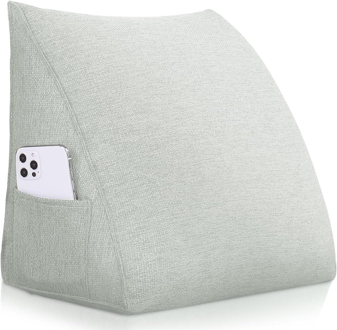 Wedge Pillow Headboard Reading Pillow Triangular Backrest Support Pillow for Sitting in Bed Positioning Support Pillow for Sofa Daybed Removable Cover
