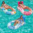 Pool Floats for Adults,Large Inflatable Pool Lounger,Pool Floats Chairs Tanning Bed for Swimming Pool,Party with Cup Holders,Backtest,Foodrest (red)