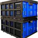 Foldable Plastic Storage Crates  Stackable & Collapsible Baskets, 1.73 Cu Ft for Home, Office & Garage(Set of 2)