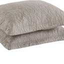 MarCielo 2 Pieces Microfiber Quilted Pillow Shams Soft Pillow Covers with Envelope Closure King Size(Taupe) (36" x 20" (Pack of 2))