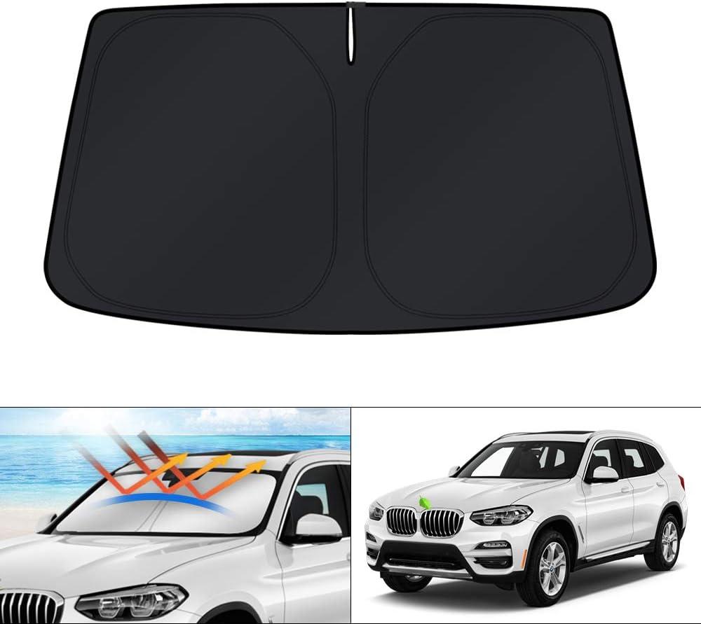 KUST Windshield Sun Shade for 2018-2024 2025 BMW X3 Accessories Window Custom Fit Shade Sun Visor Protector Foldable Sunshade Blocks UV Rays Keep Your Car Cooler KUST Windshield Sun Shade for 2018-2024 2025 BMW X3 Accessories Window Custom Fit Shade Sun Visor Protector Foldable Sunshade Blocks UV Rays Keep Your Car Cooler