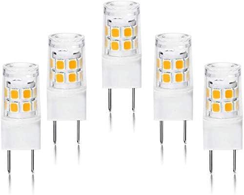 G8 GY8.6 Bi-pin Base LED, Warm White 3000K T4 G8 Base Bi-pin Xenon JCD Type LED 120V 50W Halogen Replacement Bulb for Under Counter Kitchen Lighting, Under-cabinet Light (5-pack)