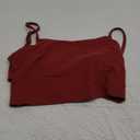 Colorfulkoala Women's Dreamlux Crop Tank Tops with Built in Bra Adjustable Spaghetti Strap Workout Yoga Camisole (Large, Merlot)