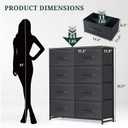 8-Drawer Dresser for Bedroom, Anti-Tip Tall Storage Organizer, 11.8"D x 31.4"W x 36.3"H