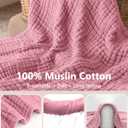 Baby Girl Bath Towels, 100% Muslin Cotton Hooded Baby Towels for Newborn, 2 Pack Baby Towels with Hood for Infant Toddler and Kids, Large 32x32Inch Bath Essentials, Soft and Absorbent