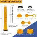 33 Pcs Gas Can Spout Replacement Kit,Gas Can Spout Replacement Fits 5 Gallon Gasoline Cans,with Flexible Nozzles,Screw Collar Gas Caps for Fuel Transfer Tanks (Yellow -4 Kit)