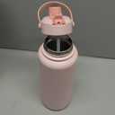 POWCAN 40 oz Insulated Water Bottle with 2-in-1 Straw and Spout Lid, Keep Cold 24H, Leak-Proof, BPA-Free, Double Wall Stainless Steel Water Bottle for Sports, Gym, Travel, and School (Cotton Candy)