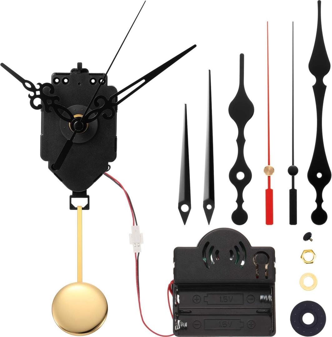 Hicarer Quartz Pendulum Trigger Clock Movement Chime Westminster Melody Mechanism Clock Kit with 3 Pairs of Hands