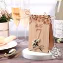 Chunful Wooden Wedding Table Numbers 1-10 for Wedding Reception, 4"x6" Rustic Eucalyptus & Floral Table Number Double-sided Signs for Centerpiece, Banquet, Party Decoration(Flowers Style)