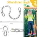 2 Pack 1/5 Inch Heavy Duty Chains, 30 Inch Swing Extension Chain with Carabiners, Adjustable 440LB Metal Hanging Chain for Indoor Outdoor Porch Swing Hammock Chair Punching Bags Gym Machines