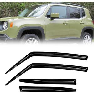 Window Rain Guards Compatible 2015-2024 Jeep Renegade 4PC Window Visors Vent Shade Deflector Tape On