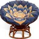 Papasan Cushion Cover Only, Water Resistant Papasan Chair Cushion Cover for Outdoor lndoor,Skin-Friendly Soft Machine Washable Unfading Zippered Cover (Lotus Pattern, 55in)